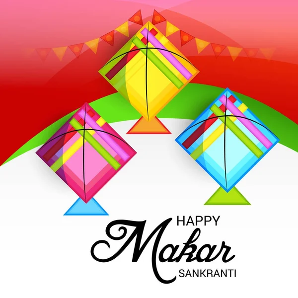 Ilustração Vetorial Contexto Happy Makar Sankranti — Vetor de Stock