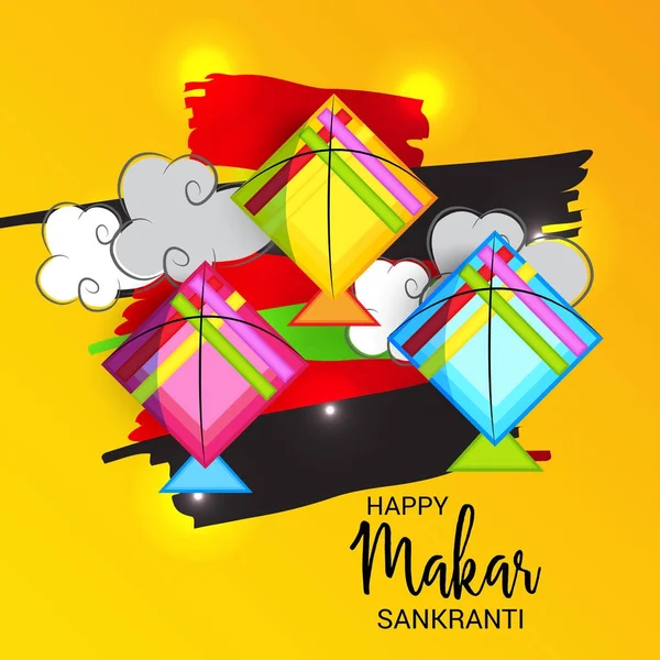 Ilustración Vectorial Fondo Para Happy Makar Sankranti — Vector de stock