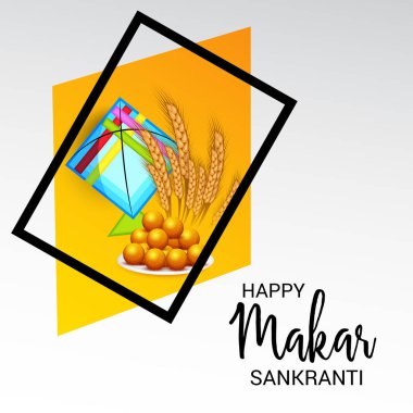 Mutlu Makar Sankranti için bir arka plan vektör çizim.