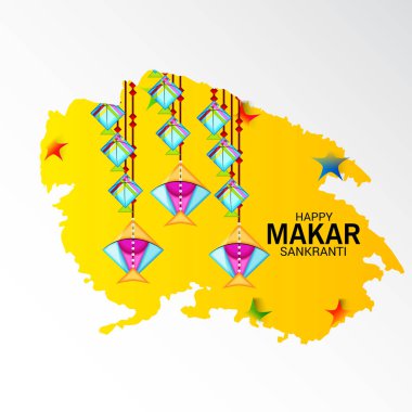 Mutlu Makar Sankranti için bir arka plan vektör çizim.