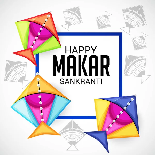 Ilustración Vectorial Fondo Para Happy Makar Sankranti — Vector de stock