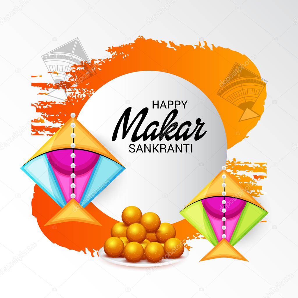 Vector illustration of a background for Happy Makar Sankranti.