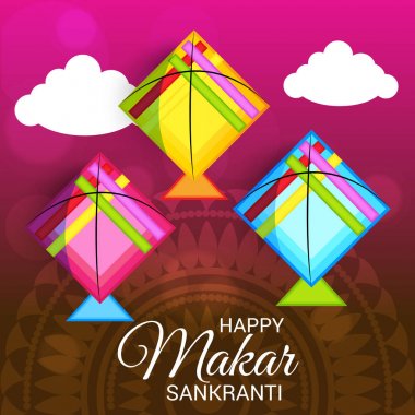 Mutlu Makar Sankranti için bir arka plan vektör çizim.