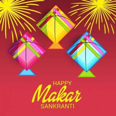 Mutlu Makar Sankranti için bir arka plan vektör çizim.