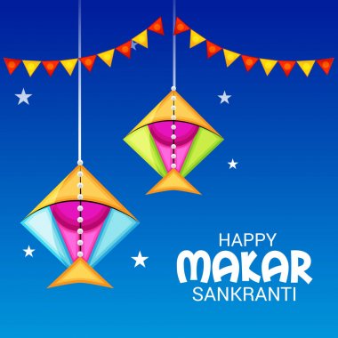 Mutlu Makar Sankranti için bir arka plan vektör çizim.