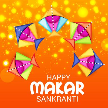 Mutlu Makar Sankranti için bir arka plan vektör çizim.