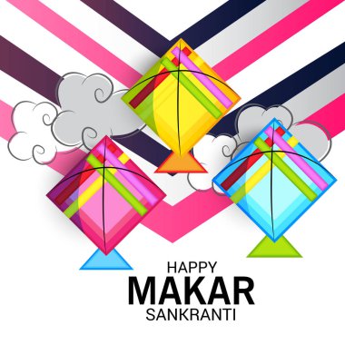 Mutlu Makar Sankranti için bir arka plan vektör çizim.