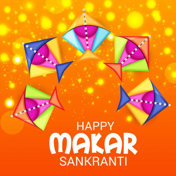 Ilustración Vectorial Fondo Para Happy Makar Sankranti — Vector de stock