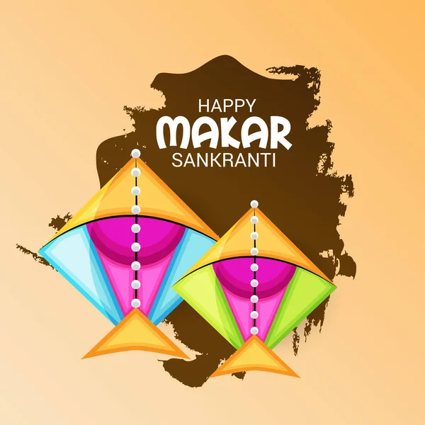 Ilustração Vetorial Contexto Happy Makar Sankranti — Vetor de Stock