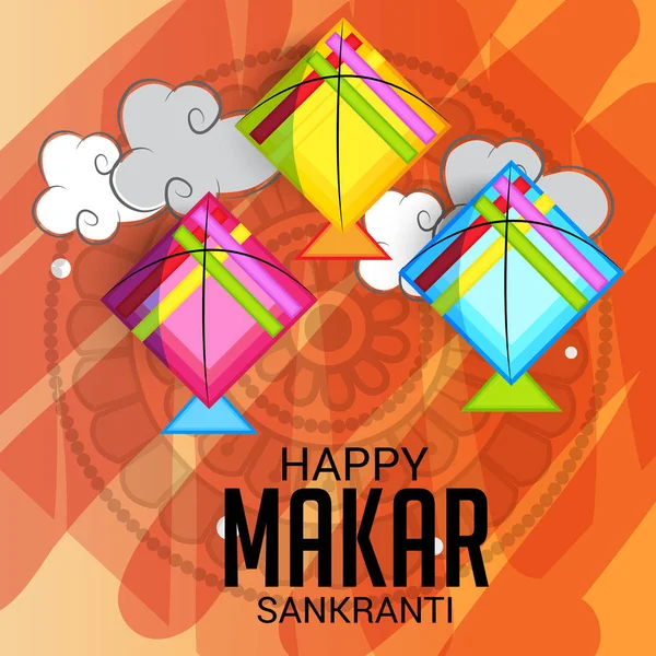 Boldog Makar Sankranti Háttér Vektor Illusztráció — Stock Vector