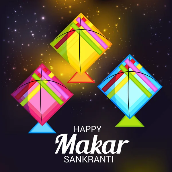 Boldog Makar Sankranti Háttér Vektor Illusztráció — Stock Vector