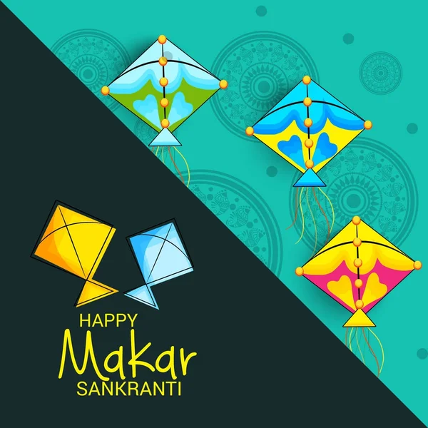 Mutlu Makar Sankranti Için Bir Arka Plan Vektör Çizim — Stok Vektör