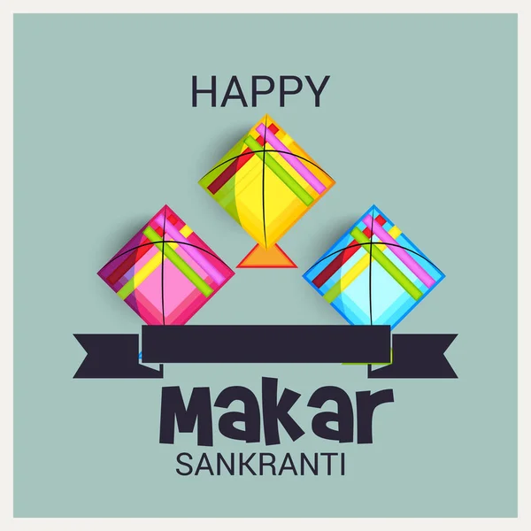 Ilustração Vetorial Contexto Happy Makar Sankranti — Vetor de Stock