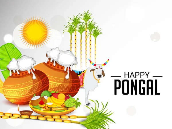 Illustration Vectorielle Fond Pour Happy Pongal — Image vectorielle
