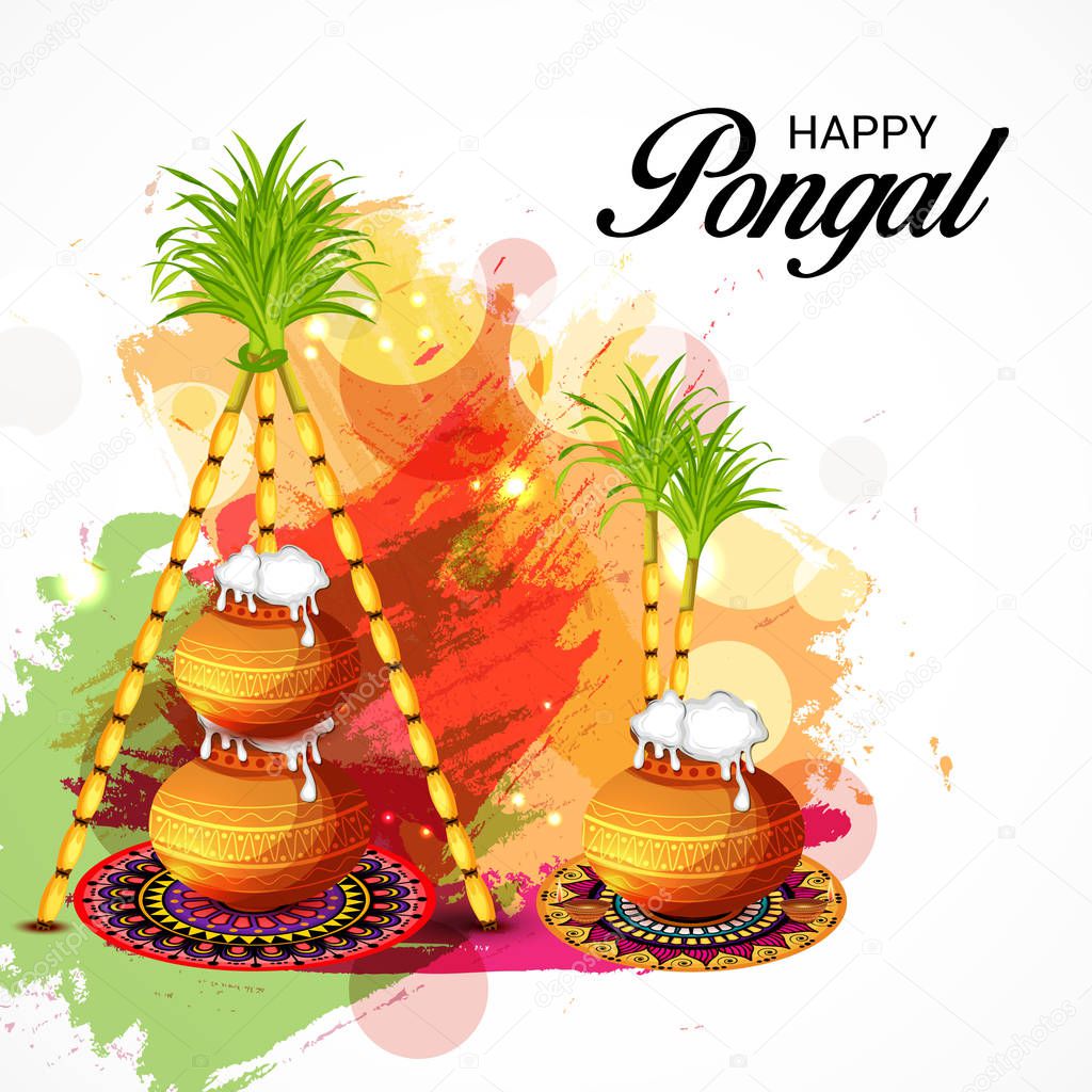 Vector illustration of a background for Happy Pongal.