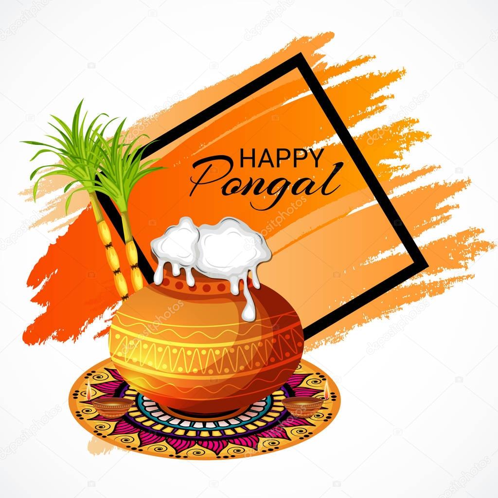 Vector illustration of a background for Happy Pongal.