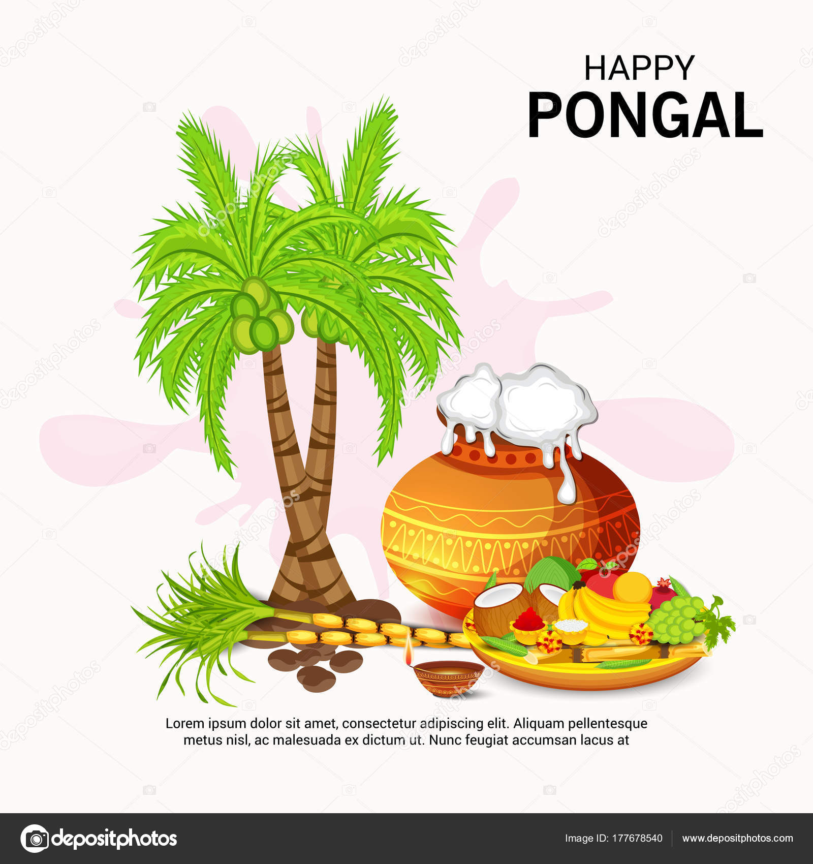 Illustration Background Celebrate Happy Pongal Festival Stock Vector Image  by ©SSDN #177678540