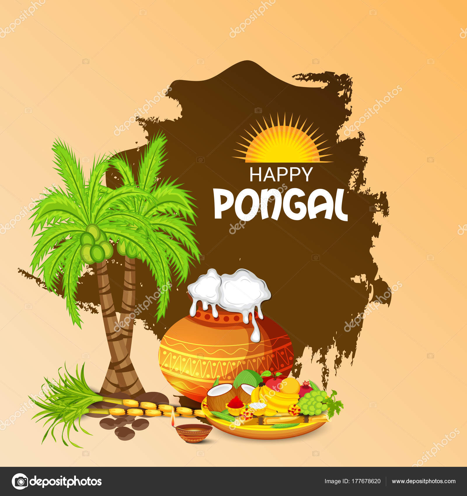 Illustration Background Celebrate Happy Pongal Festival Stock Vector Image  by ©SSDN #177678620