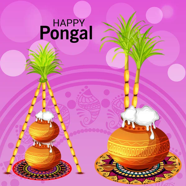 Ilustración Vectorial Fondo Para Happy Pongal — Vector de stock