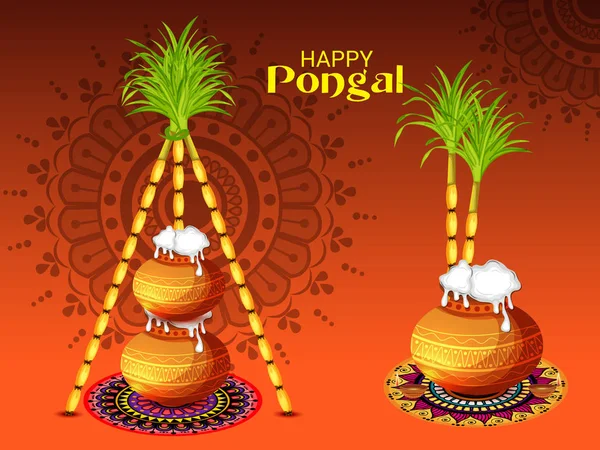 Illustration Vectorielle Fond Pour Happy Pongal — Image vectorielle