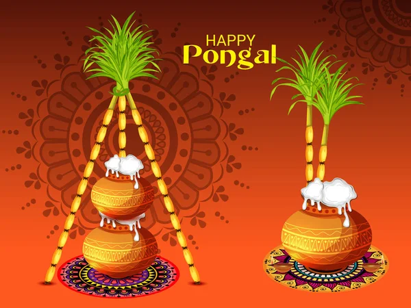 Ilustración Vectorial Fondo Para Happy Pongal — Vector de stock