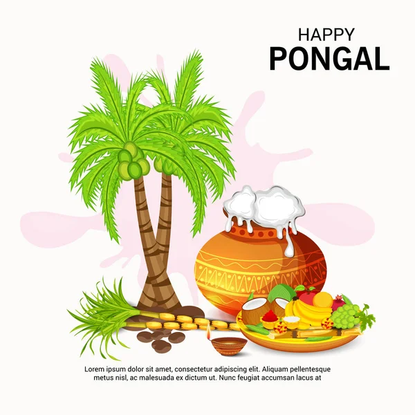 Illustration Fond Pour Célébrer Happy Pongal Festival — Image vectorielle