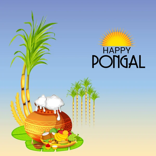 Pongal の背景のベクトル イラスト — ストックベクタ