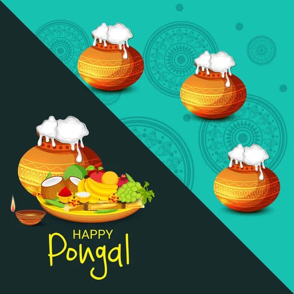 Ilustración Vectorial Fondo Para Happy Pongal — Vector de stock