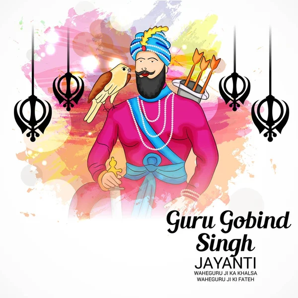 Ilustração Vetorial Fundo Para Guru Gobind Singh Jayanti —  Vetores de Stock