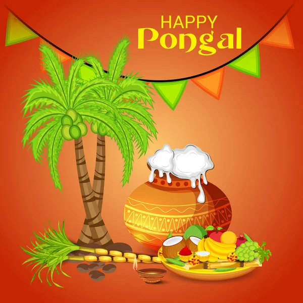 Pongal の背景のイラスト — ストックベクタ