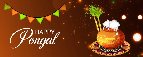 Ilustración Fondo Para Happy Pongal — Vector de stock