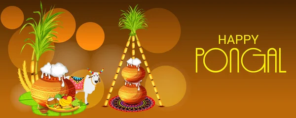 Pongal の背景のイラスト — ストックベクタ