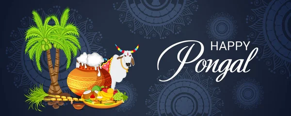 Ilustração Fundo Para Happy Pongal — Vetor de Stock