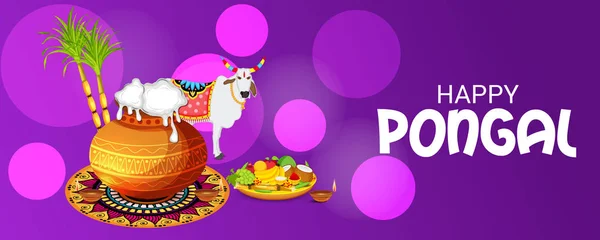 Ilustración Fondo Para Happy Pongal — Vector de stock