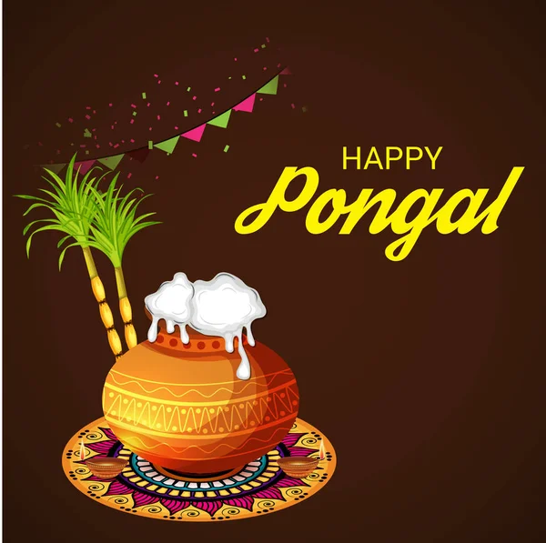 Obrázek Pozadí Pro Happy Pongal — Stockový vektor