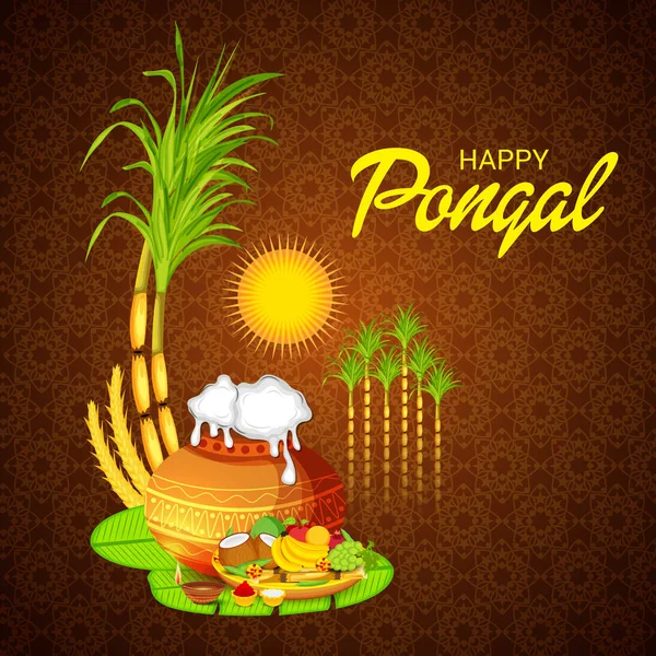 Illustration Background Happy Pongal — Stock Vector