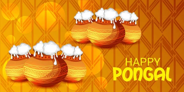 Ilustración Fondo Para Happy Pongal — Vector de stock