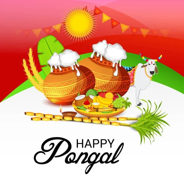 Ilustración Vectorial Fondo Para Happy Pongal — Vector de stock