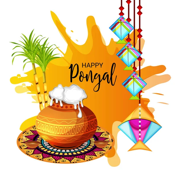 Illustration Vectorielle Fond Pour Happy Pongal — Image vectorielle