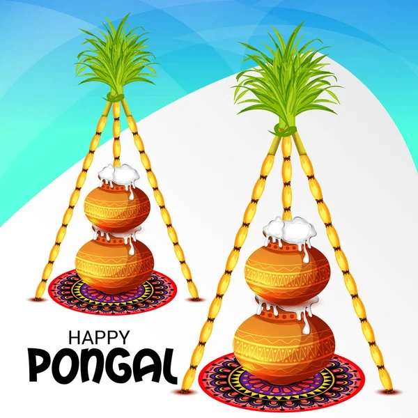 Ilustración Vectorial Fondo Para Happy Pongal — Vector de stock