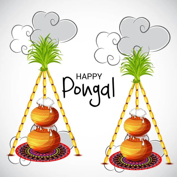 Ilustração Vetorial Fundo Para Happy Pongal — Vetor de Stock