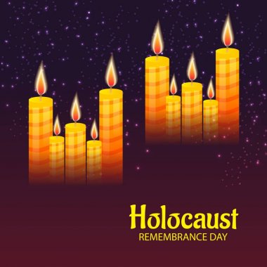 Vektör çizim Holokost Anma Günü için bir arka plan.