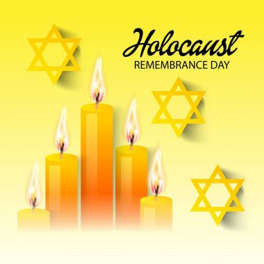 Vektör çizim Holokost Anma Günü için bir arka plan.