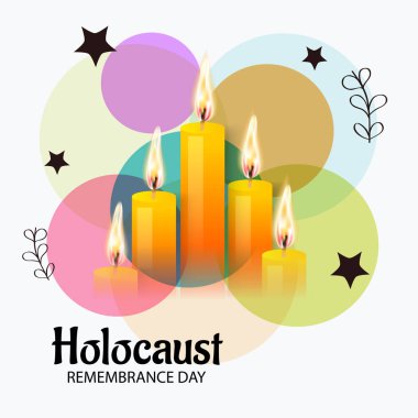 Vektör çizim Holokost Anma Günü için bir arka plan.