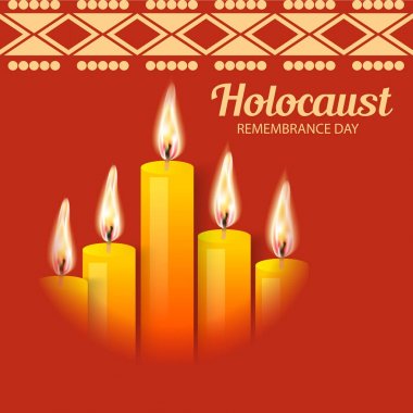 Vektör çizim Holokost Anma Günü için bir arka plan.