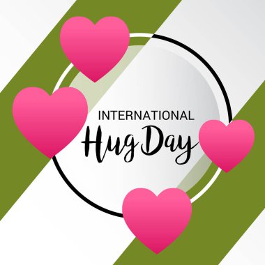 Uluslararası Hug Günü için bir arka plan vektör çizim.