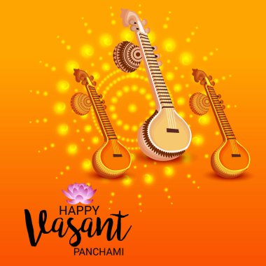 Mutlu Vasant Panchami için bir arka plan vektör çizim.