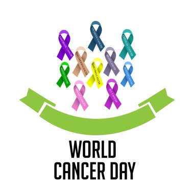 Dünya kanser günü için bir arka plan vektör çizim.