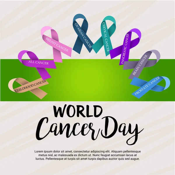 Ilustração Vetorial Contexto Dia Mundial Câncer — Vetor de Stock