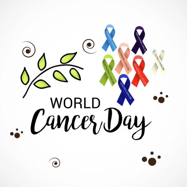 Ilustración Vectorial Los Antecedentes Del Día Mundial Del Cáncer — Vector de stock